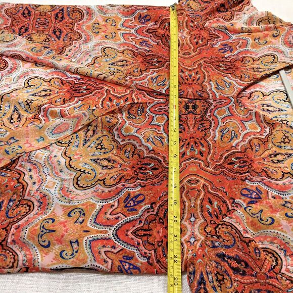 Chico’s Tunic Top 2 L Coral Paisley Light Layer Drapey Coastal Boho Blouse - Picture 13 of 14